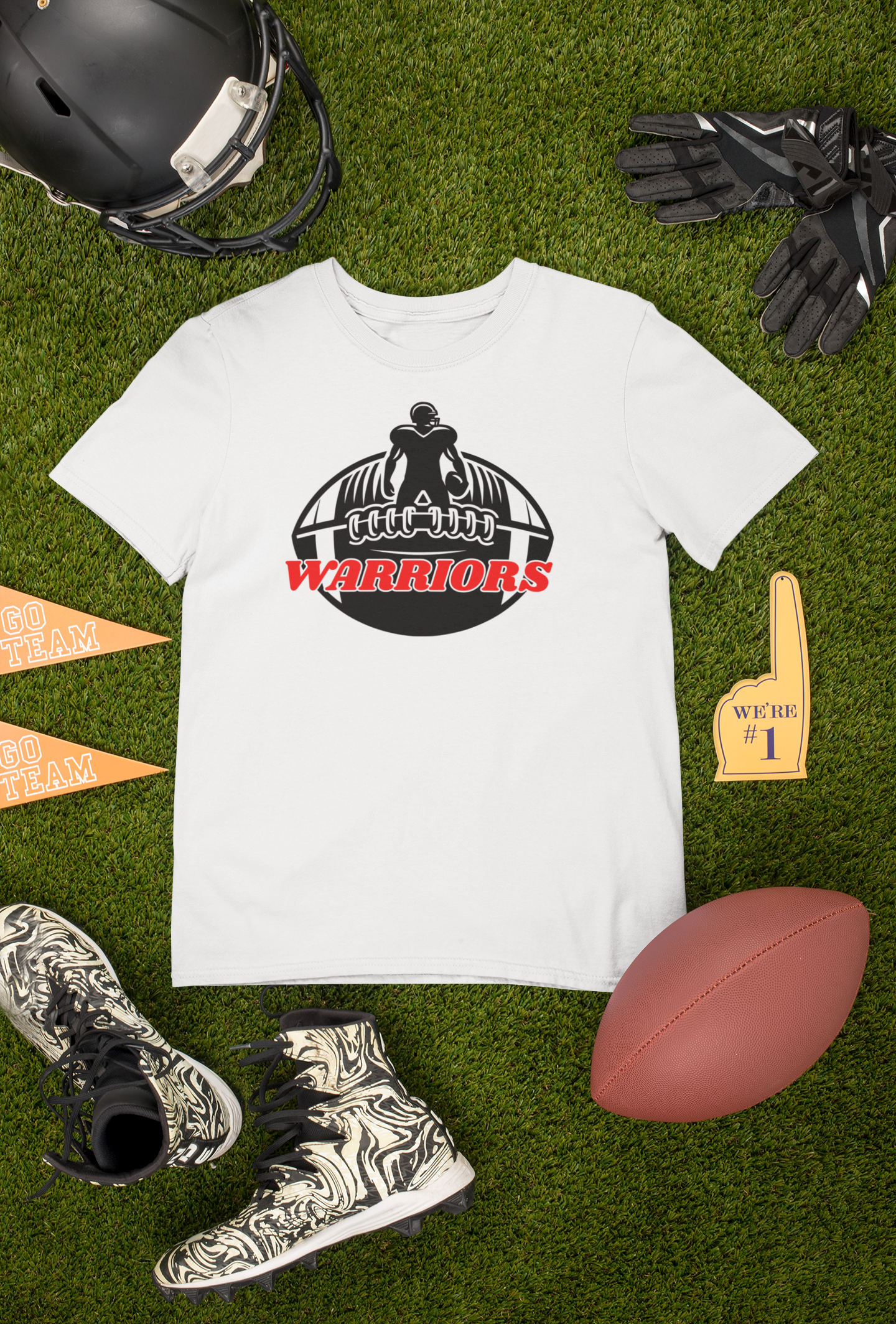 WARRIORS Football Player Tee